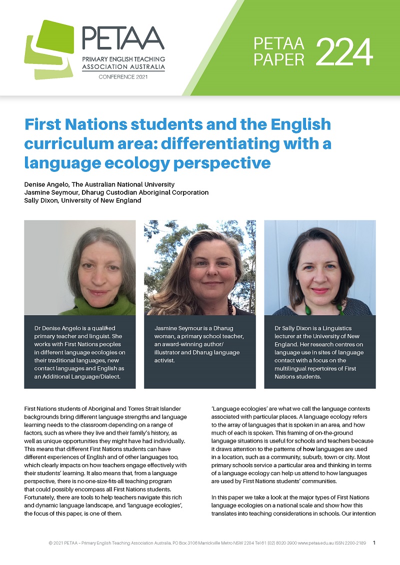 PP224:First Nations students and the English curriculum area